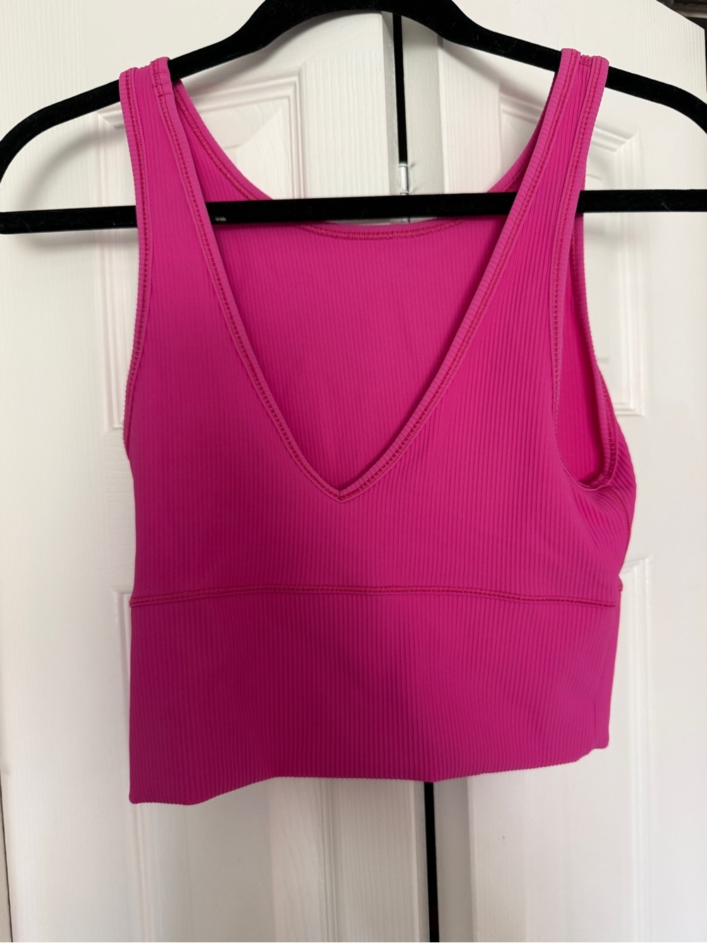 Pink Ribbed Power Pivot Tank Top - Picture 3 of 4